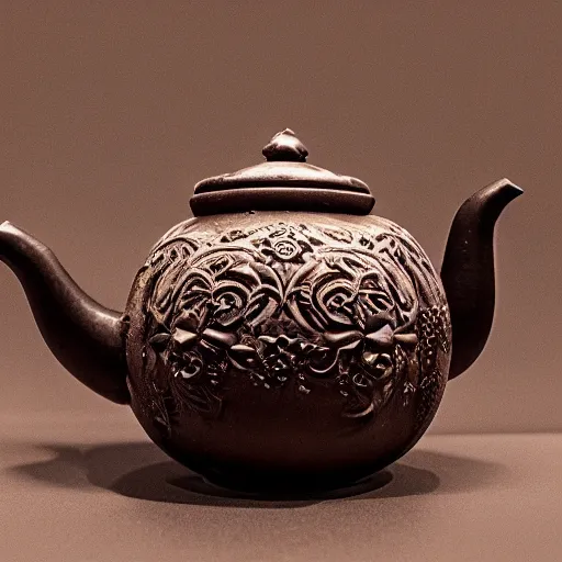 Prompt: ornate teapot, realistic, photograph, 100mm