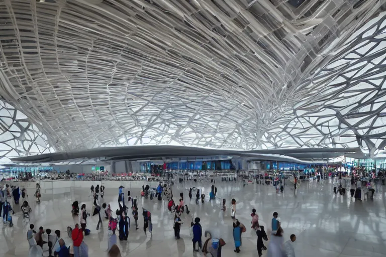 Prompt: Manila International Airport designed by Zaha Hadid