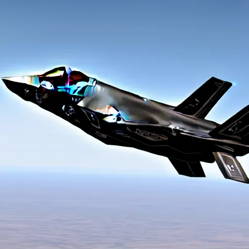 Image similar to The F-35 in the style of the Space Shuttle, black belly, white cloth top