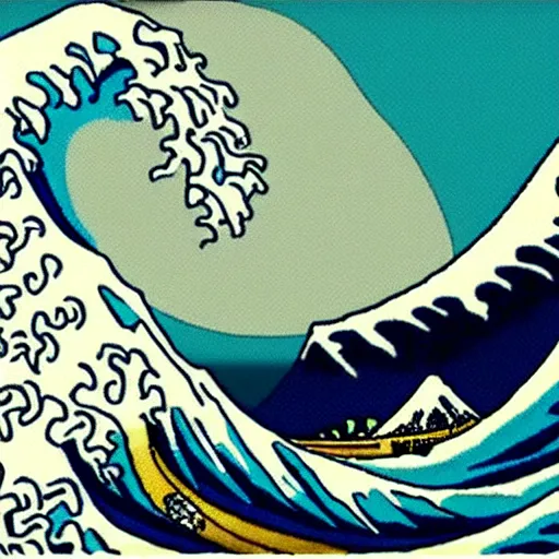 Image similar to Dwayne Johnson wearing a The Great Wave off Kanagawa jacket