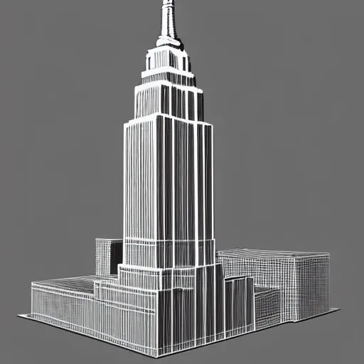 Prompt: 3 d render of a building, octane render, blender 3 d, empire state building model