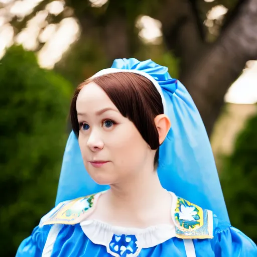 Image similar to Zelda in maid costume, EOS-1D, f/1.4, ISO 200, 1/160s, 8K, RAW, unedited, symmetrical balance, in-frame