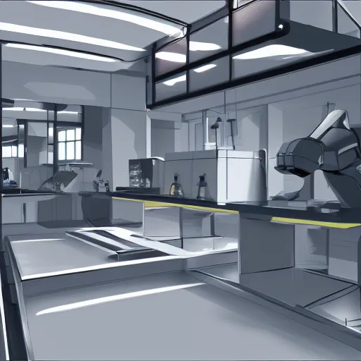 Image similar to robot laboratory, futuristic, mirror's edge, highly detailed, clean