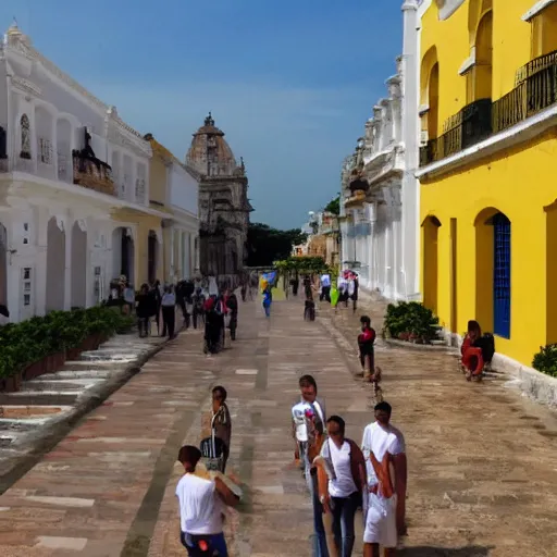 Prompt: Ovni appears on Cartagena Colombia