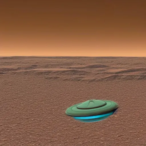 Prompt: alien tic - tac ship flying over the martian ocean