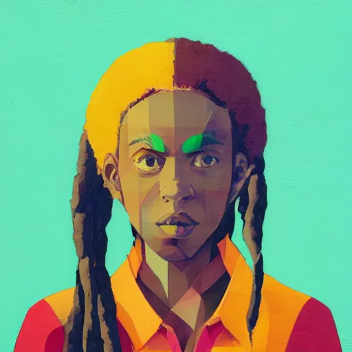 Image similar to Rasta profile picture by Sachin Teng, asymmetrical, Organic Painting , Matte Painting, geometric shapes, hard edges, graffiti, street art:2 by Sachin Teng:4