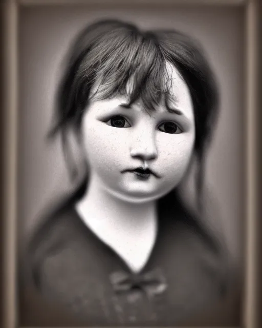 Image similar to wendy's mascot 1 8 9 0's photography, face in focus, realistic