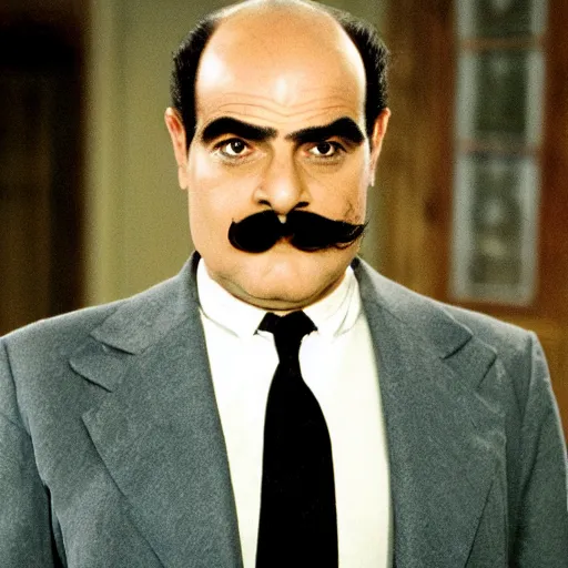 Image similar to scene of the hercule poirot tv serie featuring david suchet shaved