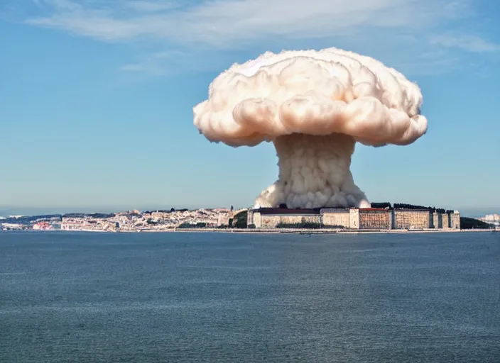 Image similar to nuclear mushroom cloud over lisbon