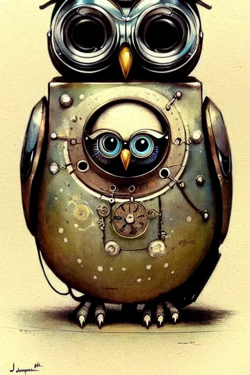 Image similar to (((((1950s retro robot steampunk owl . muted colors.))))) by Jean-Baptiste Monge !!!!!!!!!!!!!!!!!!!!!!!!!!!!!!