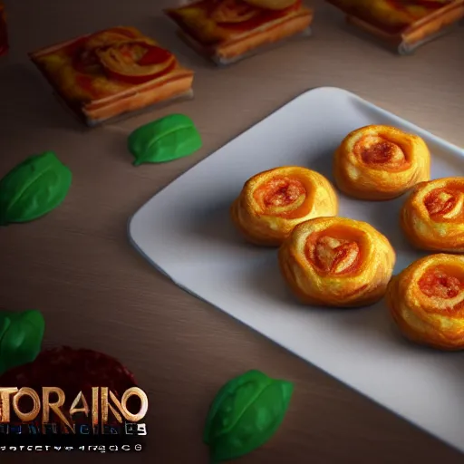 Prompt: totinos pizza rolls, photorealistic, highly details, intricate, unreal engine 5, cinematic, bokeh, volumetric lighting, epic, serious