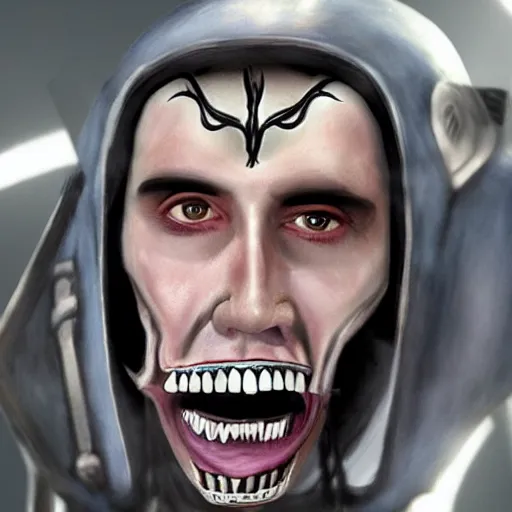 Image similar to Nicolas Cage as General Grievous from Star Wars