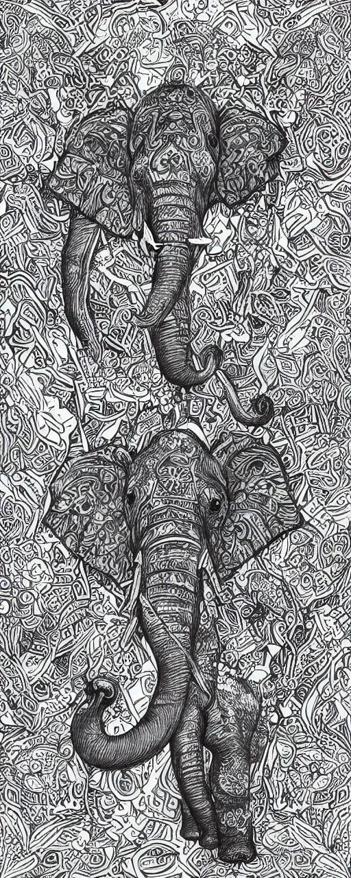 Prompt: vapowave aesthetic art of elephant, highly detailed, illustration