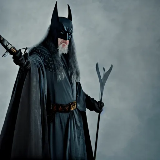 Image similar to Gandalf as The Batman, dslr photo