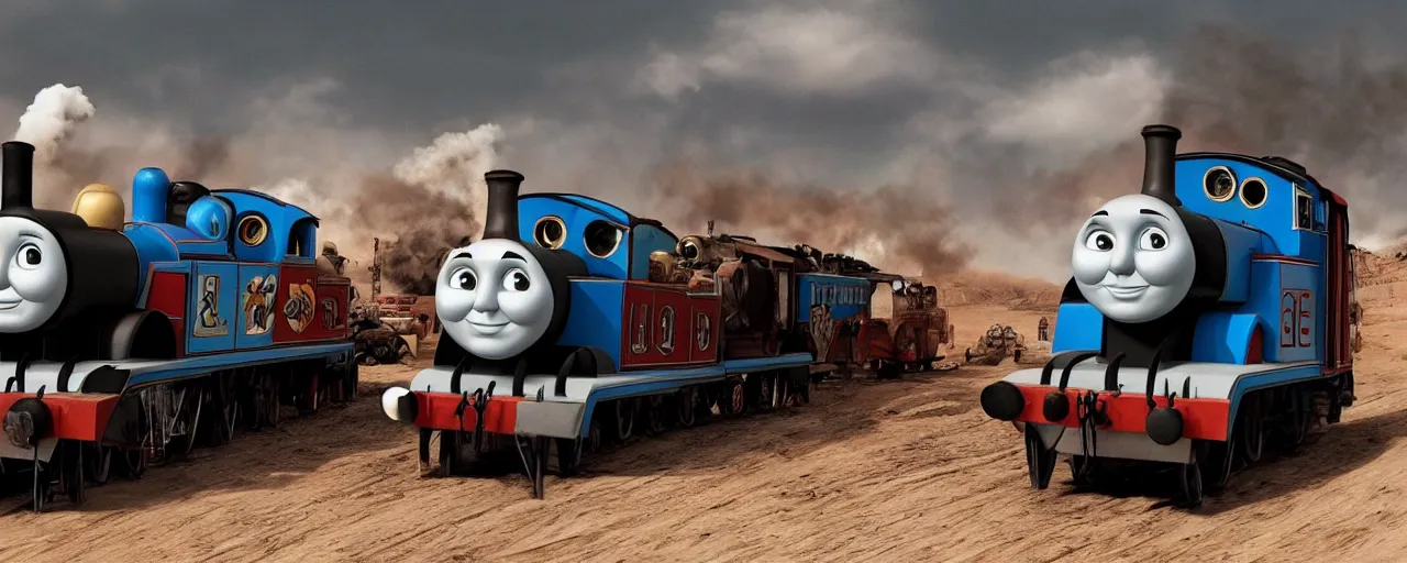 Image similar to Thomas the Tank Engine in MAD MAX: FURY ROAD