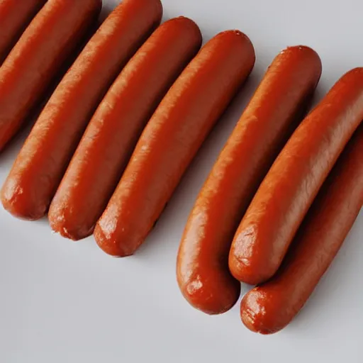 Image similar to infinitely long hotdog, white background