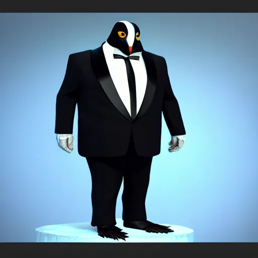 Image similar to Steve Ballmer as The Penguin!! in Batman, 4k, digital art, artstation, cgsociety