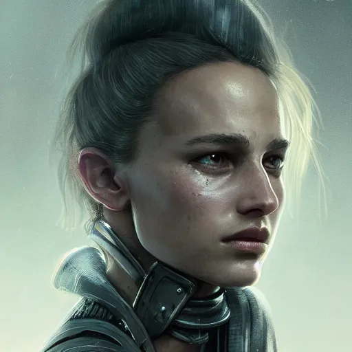 Image similar to alicia vikander portrait, dystopia core, apocalyptic, armor, warrior, dramatic, sharp focus, fiction, neon, fantasy, hyper detailed, digital art, trending in artstation, cinematic lighting, studio quality, smooth render, unreal engine 5 rendered, octane rendered, art style and nixeu and wlop and krenz cushart