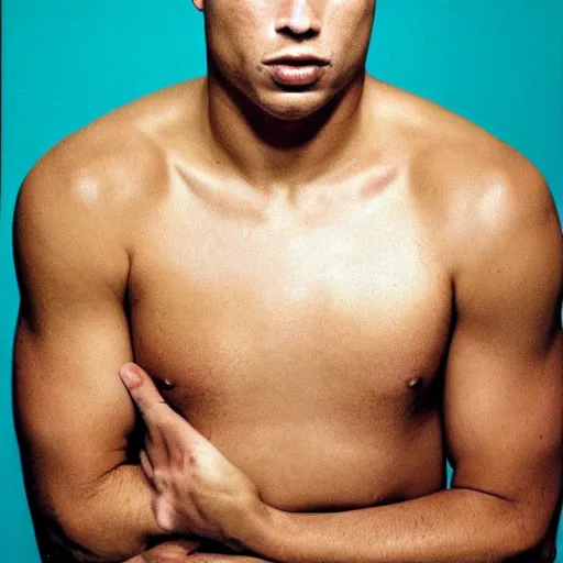 Image similar to ronaldo nazario portrait by mario testino, year 2 0 0 0