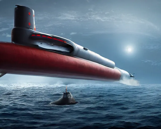 Prompt: long side view of complete jules verne submarine with portholes with a giant squid attacking it, 8k resolution