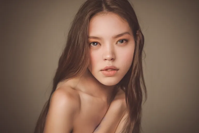 Image similar to a very beautiful girl, photographed by Canon EOS, cinematic lighting, natural complexion, extremely high definition shot, aesthetic canon of proportions