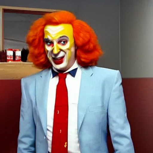 Prompt: saul goodman dressed as ronald mcdonald