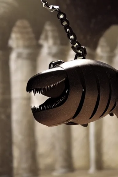 Image similar to very very intricate photorealistic photo of a chain chomp in an episode of game of thrones, photo is in focus with detailed atmospheric lighting, award - winning details