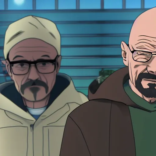 Image similar to Walter White in a Japan anime 4k detail