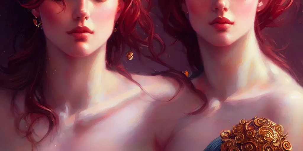 Image similar to portrait of a seductive aphrodite, detailed intricate illustration, detailed illustration, hd, 4 k, digital art, overdetailed art, by greg rutkowski, by loish, complementing colors, trending on artstation, deviantart