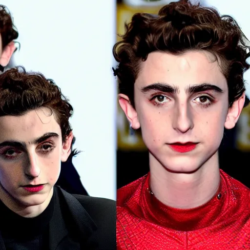 Image similar to timothee chalamet as spiderman