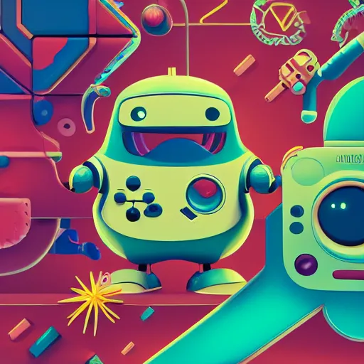 Image similar to two small chubby bots, hyperdetailed colourful graffiti on surface, smooth scratched panelling, intricate detail, holding a battery, single eye, cute, intricate arms, antenna, floating, white studio, cute mechanical toy, gameboy advanced, ambient light, in the style of pixar animation poster, pokedstudios, blender, octane render, 8 k,