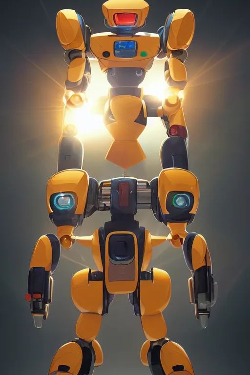 Image similar to metabots medabots medarotto medarot robot minimalist comics, behance hd by jesper ejsing, by rhads, makoto shinkai and lois van baarle, ilya kuvshinov, rossdraws global illumination ray tracing hdr radiating a glowing aura