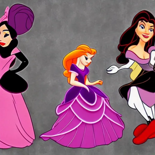 Image similar to disney princess in the style of slipknot