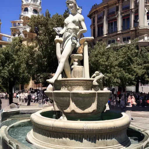 Image similar to A photo of a the Fountain of Cybele (Madrid)