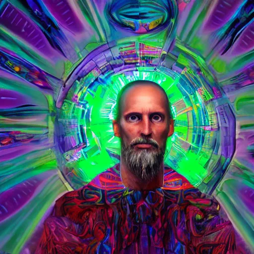 Image similar to photo of jurgen schmidhuber as god