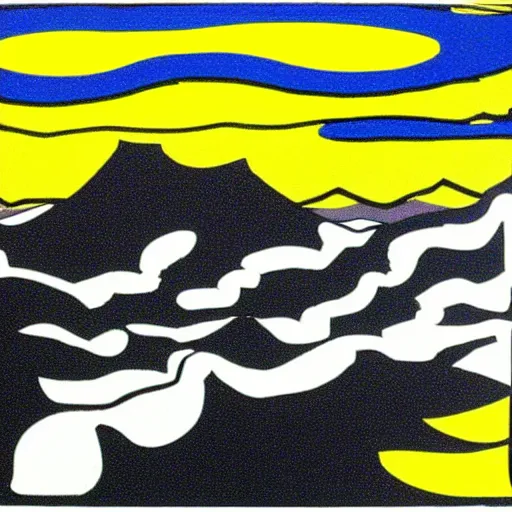 Prompt: Table mountain by Roy Lichtenstein