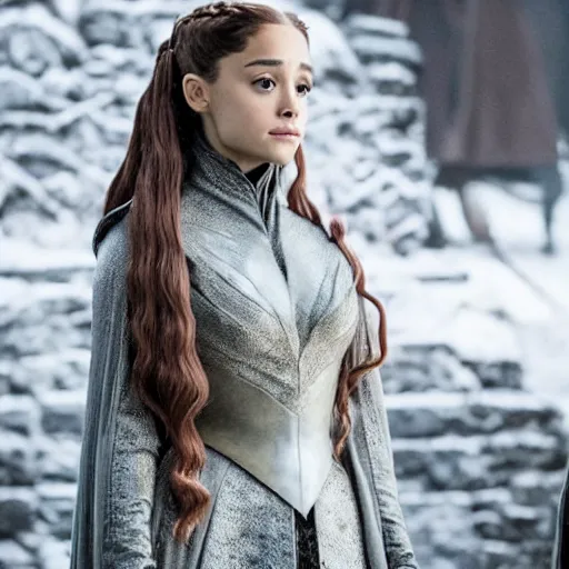 Image similar to still of ariana grande in game of thrones