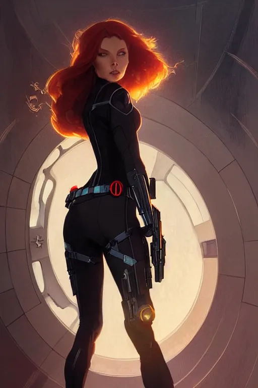 Prompt: aeon flux as black widow profile picture by Greg Rutkowski, matte painting, intricate, fantasy concept art, elegant, by Stanley Artgerm Lau, golden ratio, thomas kindkade, alphonse mucha, loish, norman Rockwell,