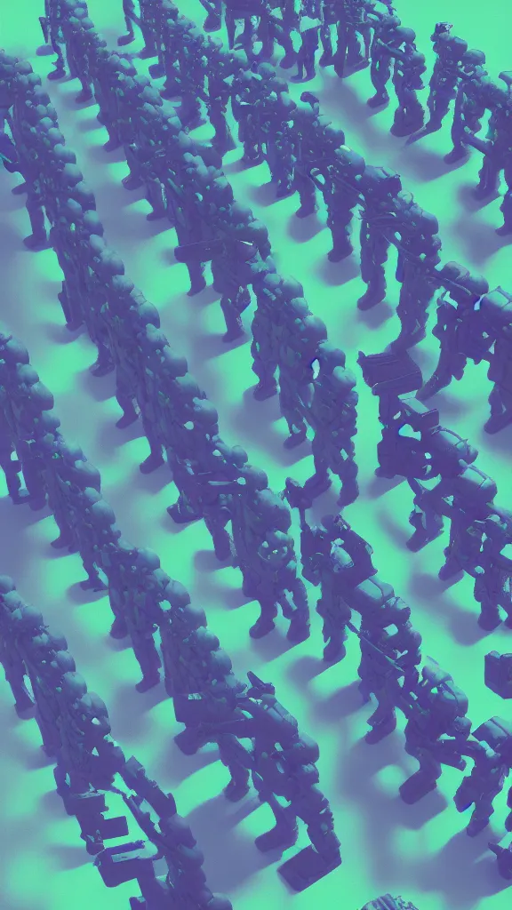 Image similar to army of Obama clones the size of the Hulk by Beeple, 4K