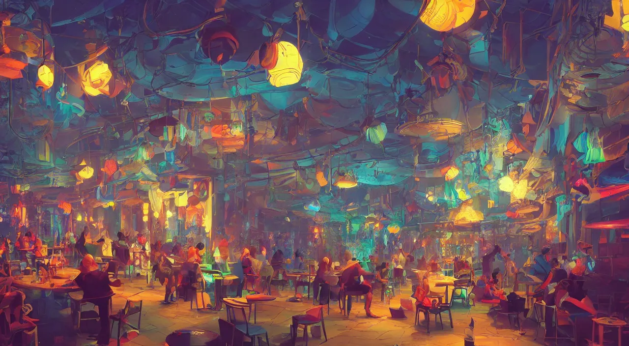 Image similar to bazaar zouk oriantal multicolorful sky shine place mosquet painting stylized digital video game icon global illumination ray tracing 8 k hd resolution, by ilya kuvshinov and cushart krentz and gilleard james