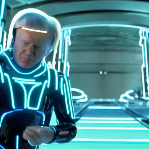 Image similar to movie still of donald trump in tron : legacy ( 2 0 1 0 )