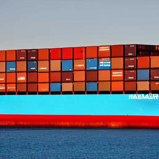 Image similar to maersk container ship, kodak ektachrome,