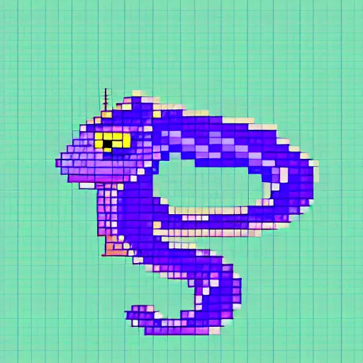 Image similar to low resolution pixel art of a dragon, simple, digital art