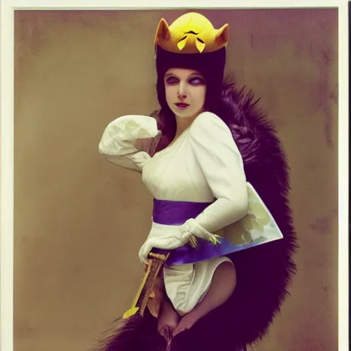 Image similar to elegant woman in a cosplay costume of pikachu, art photo by Annie Liebovitz and David Hamilton and Alphonse Mucha