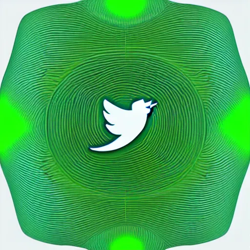 Image similar to a profile picture of a twitter account about stable diffusion featuring a green color palette and 3 d rendered computer