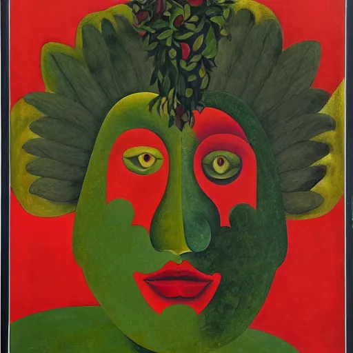 Image similar to floral face portrait by leonetto cappiello and wojciech siudmak and ernst fuchs, anni albers, oil on canvas