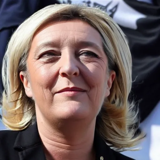 Prompt: marine lepen wearing a hijab, natural lighting