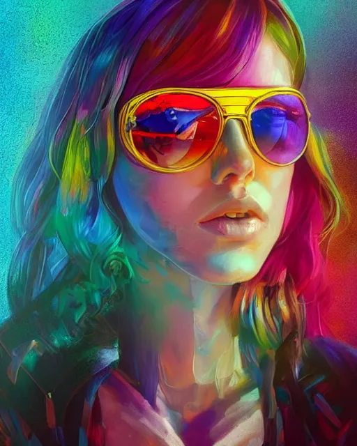 colorful 3 / 4 body portrait of a female hippie with | Stable Diffusion ...