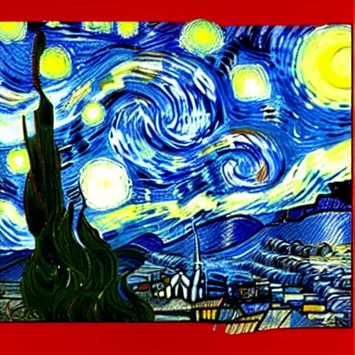 Image similar to jedi with swords star wars, style vincent van gogh's starry night