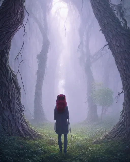 Image similar to highly detailed surreal vfx portrait of a cursed object in a shadowy forest by a willow tree, stephen bliss, unreal engine, greg rutkowski, loish, rhads, beeple, makoto shinkai and lois van baarle, ilya kuvshinov, rossdraws, tom bagshaw, alphonse mucha, global illumination, detailed and intricate environment